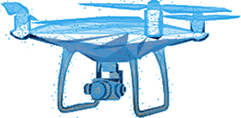Blue drone icon